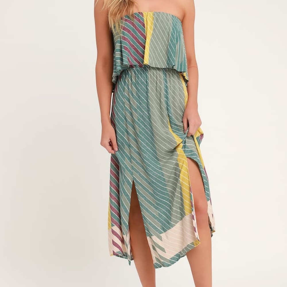 O’Neill Striped Strapless Dress Size XS